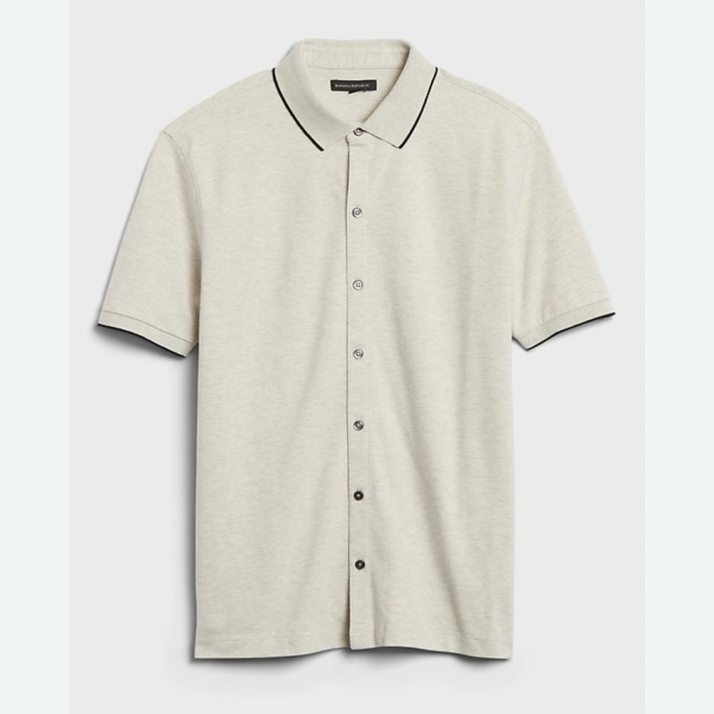 EUC BANANA REPUBLIC Luxury-Touch Resort Shirt Men's Size XXL Heather